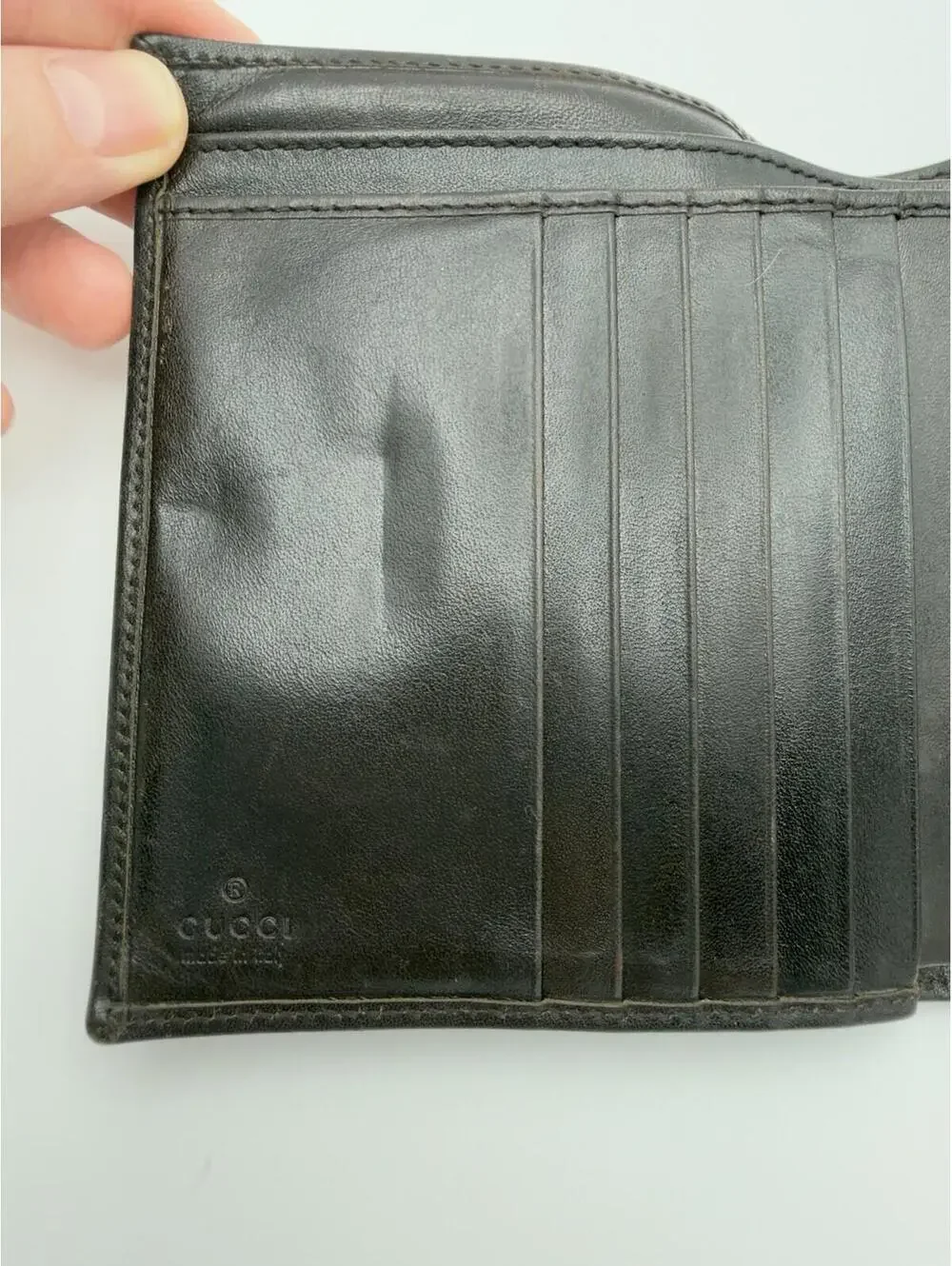 Authentic Gucci Brown Horsebit GG Supreme Bifold Wallet Canvas Leather + COA